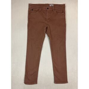 Fox Racing Pants Mens 38 Brown Dagger Skinny Fit Mid Rise Durable Denim